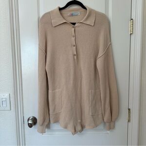 Free People Picnic Sweater Romper Cream Knit